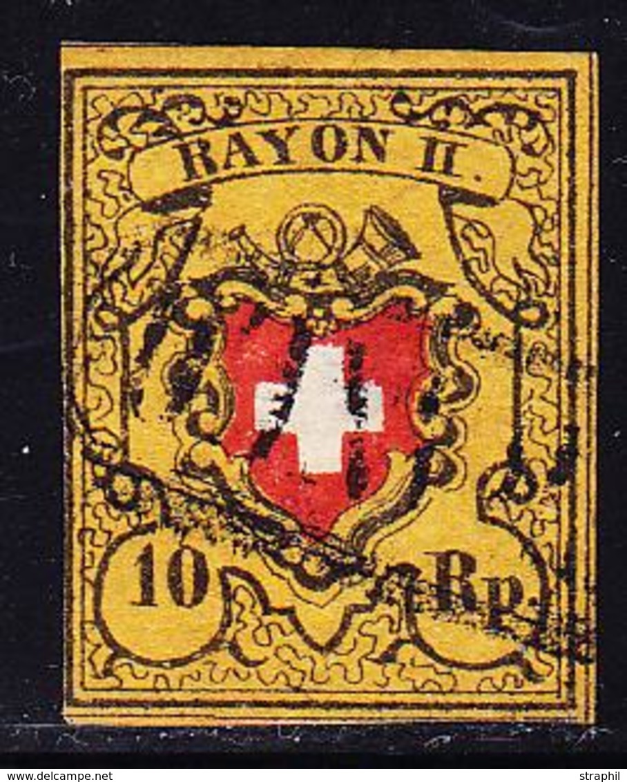 O SUISSE - O - N°15a - Obl Franco - 3 Belles Marges - Certif Hermann - TB - 1843-1852 Federal & Cantonal Stamps