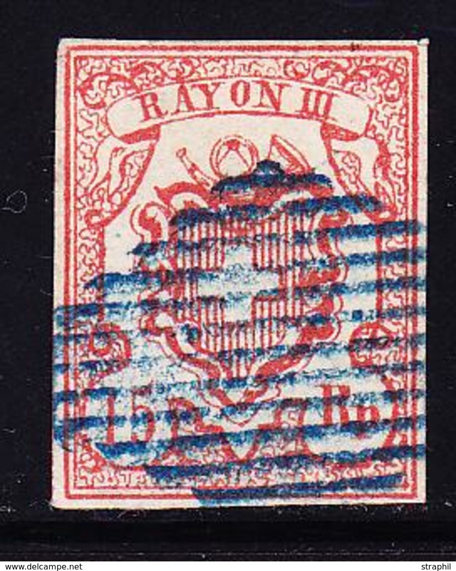 O SUISSE - O - N°23 - Obl Grille Bleue - Signé Hermann - TB - 1843-1852 Federal & Cantonal Stamps