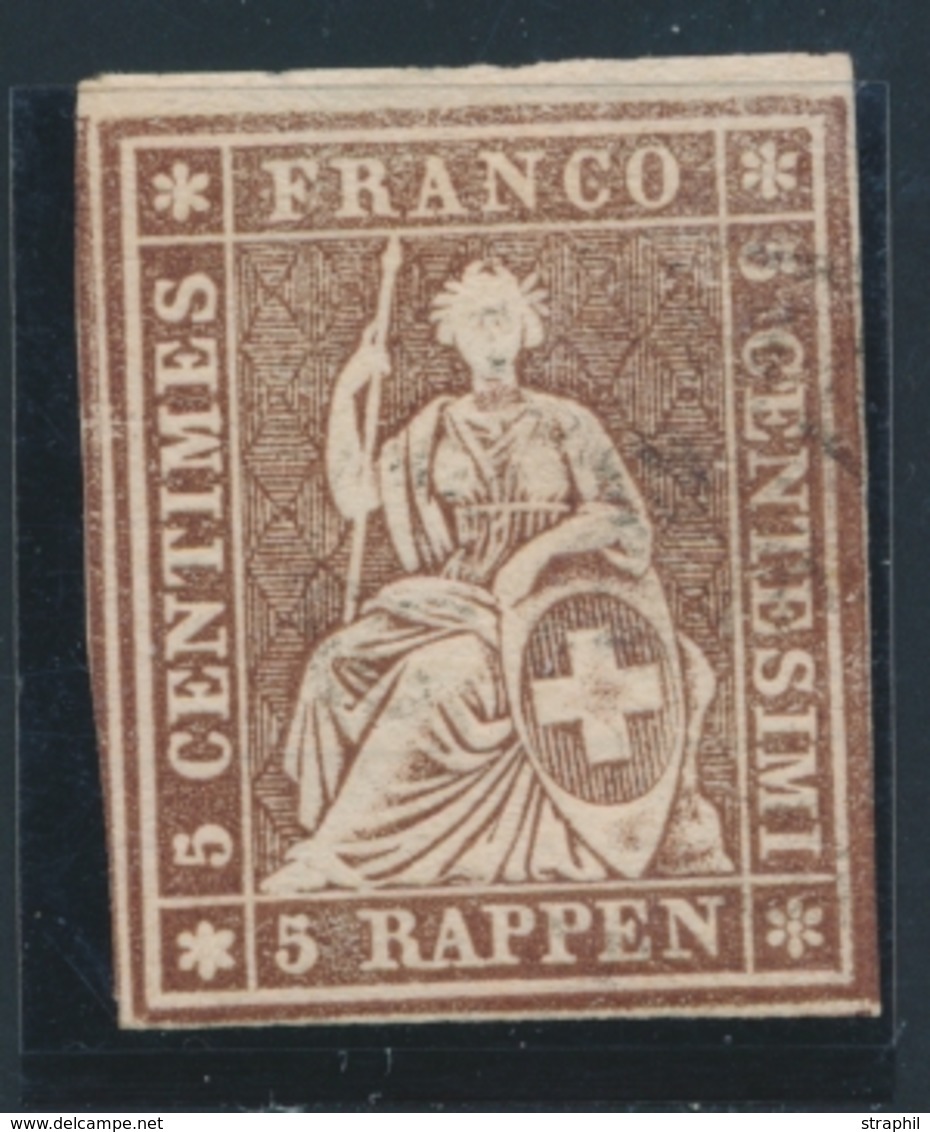 O SUISSE - O - N°26b - Fil Noir - BdF Haut - Inf. Droit Proche Du Filet - Sinon TB - 1843-1852 Timbres Cantonaux Et  Fédéraux