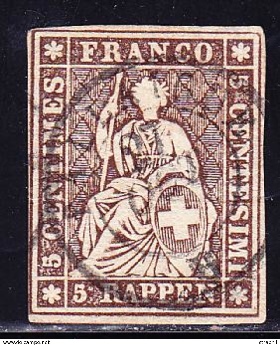 O SUISSE - O - N°26 Obl Càd Ballaigne - Signé Hermann - TB - Cote: 40 FS - 1843-1852 Federal & Cantonal Stamps