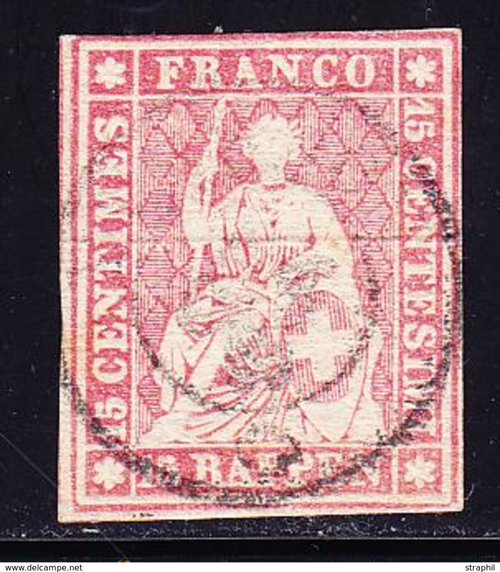 O SUISSE - O - N°28 - Obl Càd - Signé Hermann - TB - 1843-1852 Federal & Cantonal Stamps