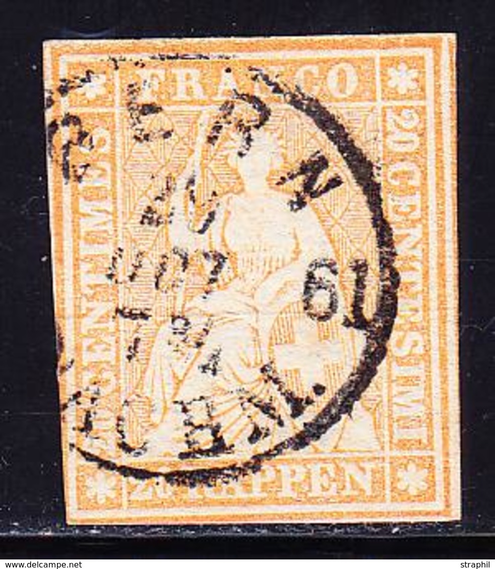 O SUISSE - O - N°29 (Sbk N°25D) Obl Càd Bern - 29 Oct 61 - Signé Hermann - TB - 1843-1852 Federal & Cantonal Stamps