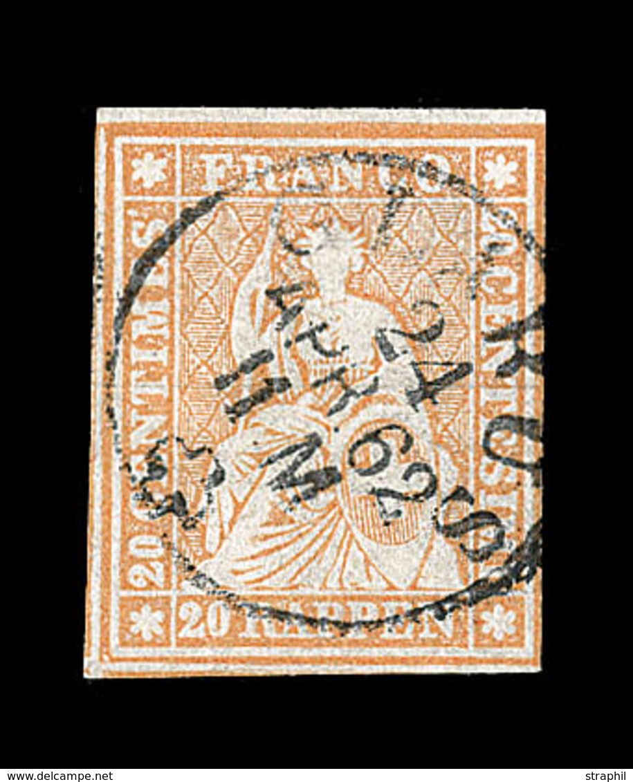 O SUISSE - O - N°29 (Sbk N°25D) Obl Càd Glarus - 24 Avril 62 - Signé Hermann - TB - 1843-1852 Federal & Cantonal Stamps