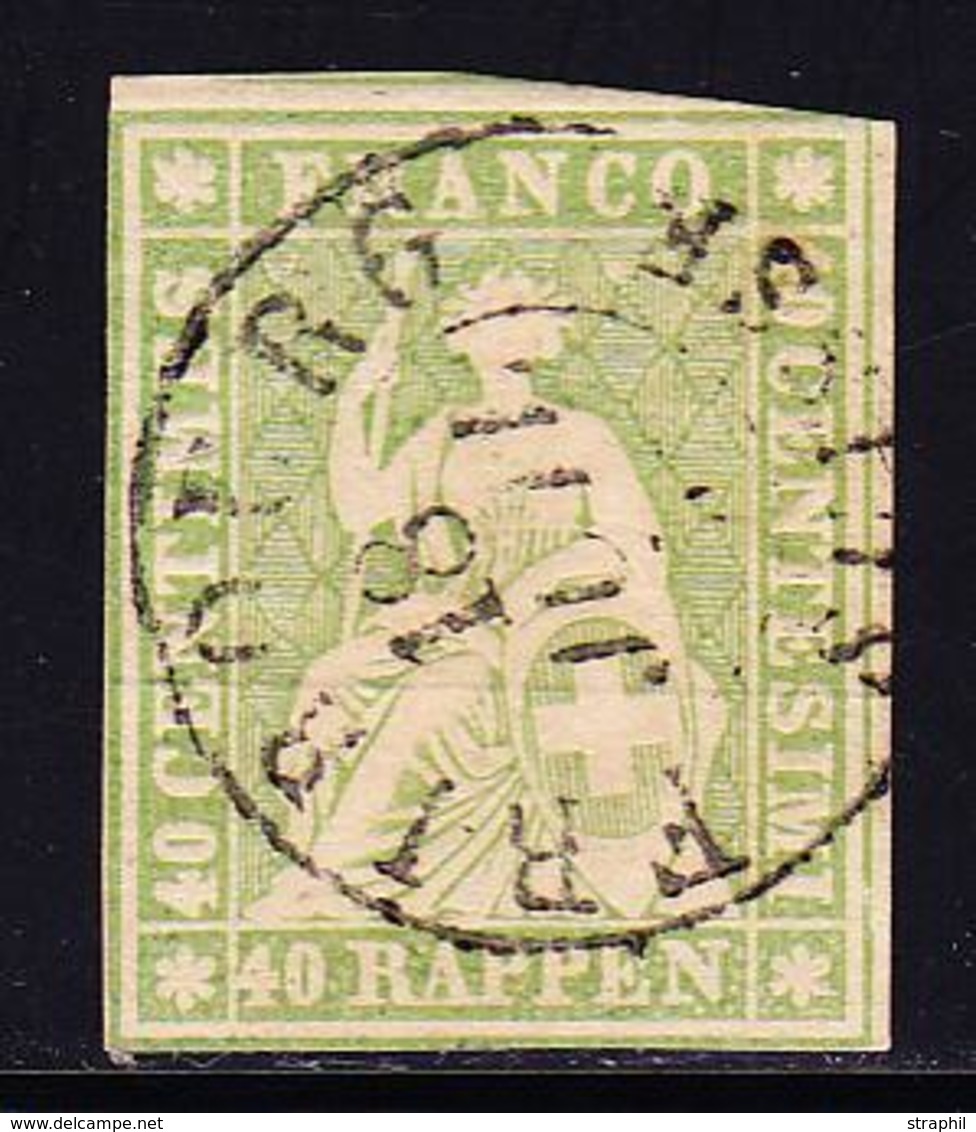 O SUISSE - O - N°30 - Obl Càd Fribourg - Signé Hermann - TB - 1843-1852 Federal & Cantonal Stamps