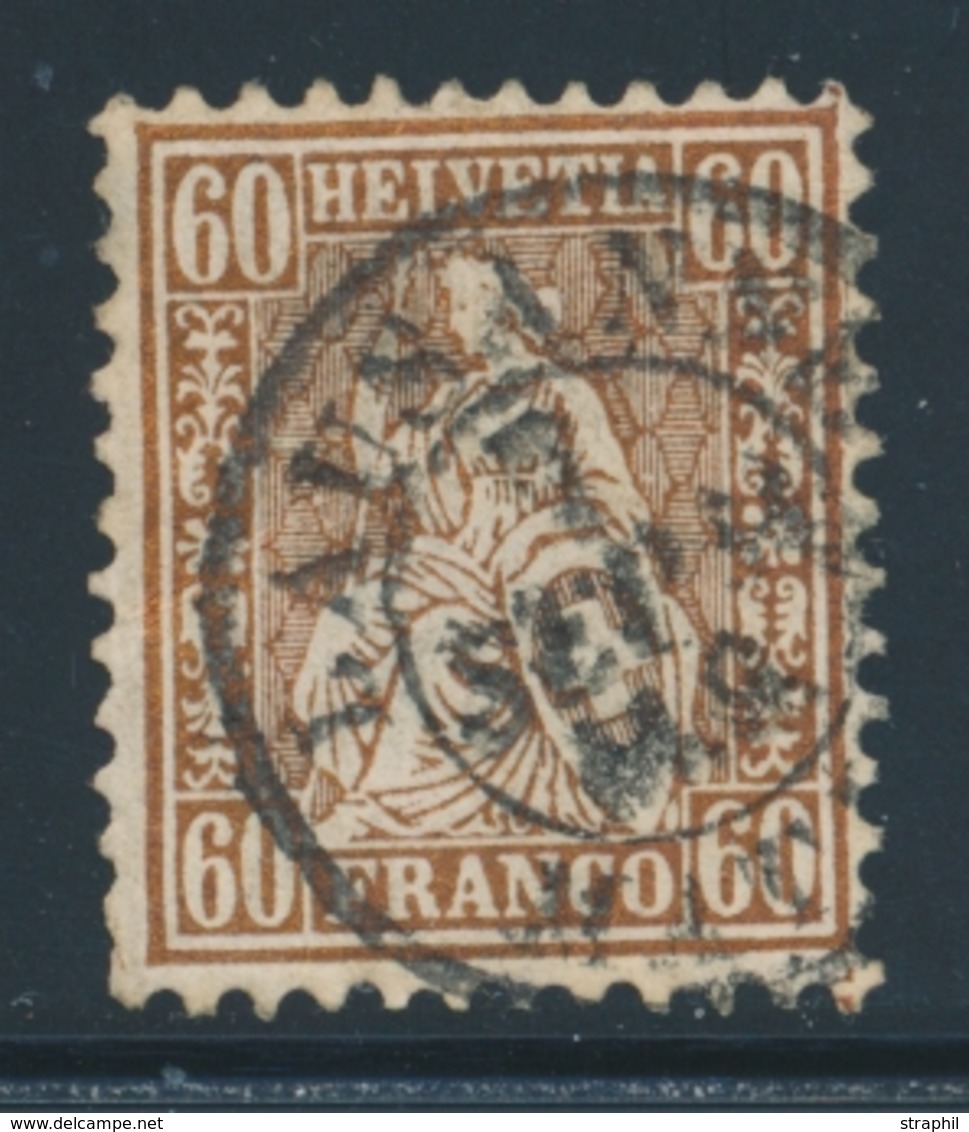 O SUISSE - O - N°40 - 60c Bronze - Obl Lausanne - TB - 1843-1852 Federal & Cantonal Stamps