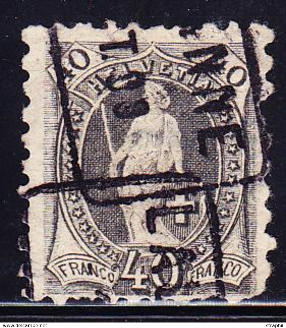 O SUISSE - O - (N°83) - 40c Gris Dent. 9½ - Dentelure Irrégulière - B/TB - 1843-1852 Timbres Cantonaux Et  Fédéraux