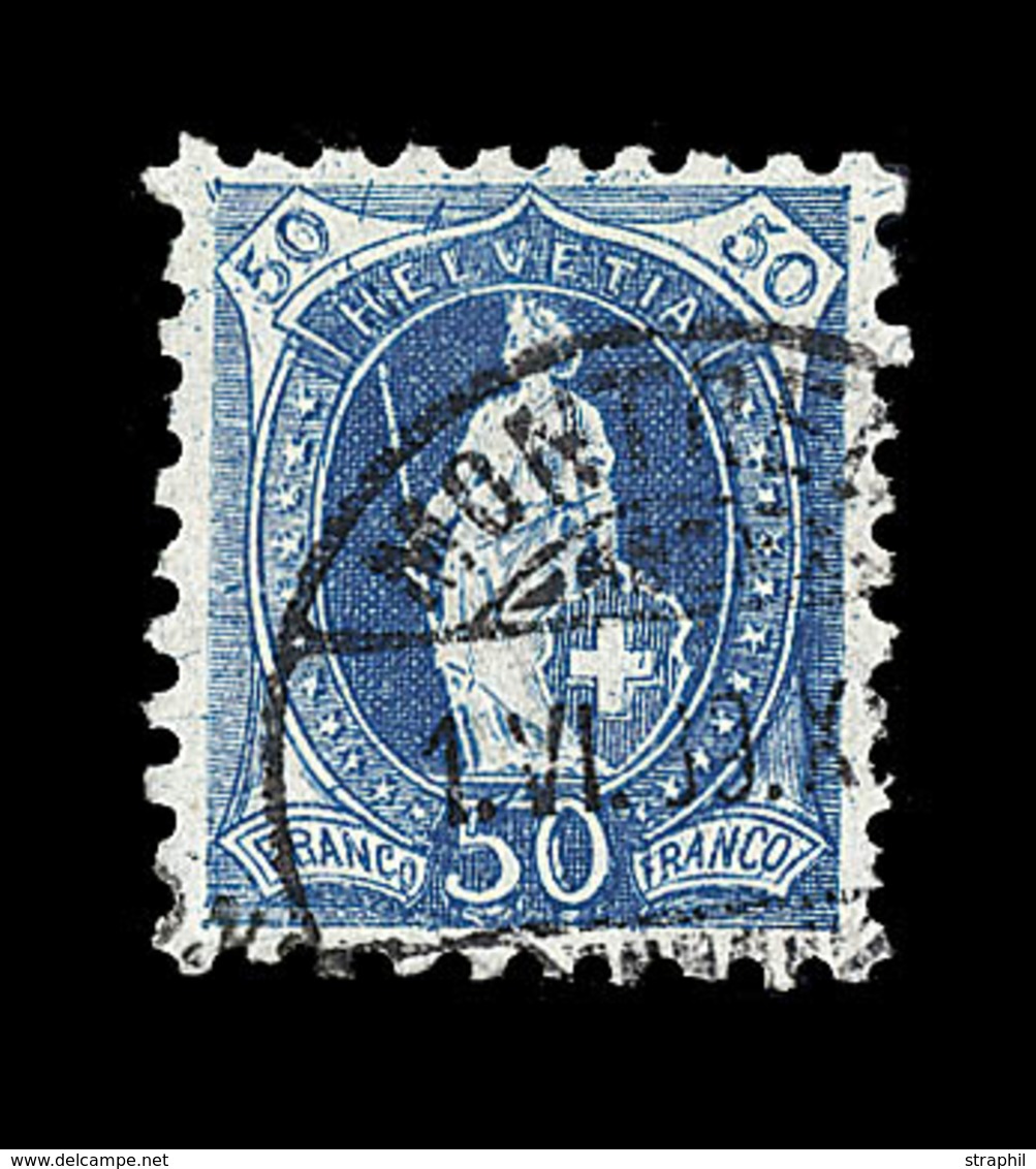 O SUISSE - O - N°84 - 50c Bleu - TB Centrage - TB - 1843-1852 Timbres Cantonaux Et  Fédéraux
