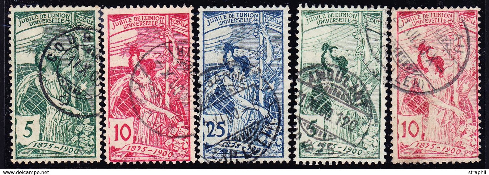 O SUISSE - O - N°86/90 - TB - 1843-1852 Timbres Cantonaux Et  Fédéraux