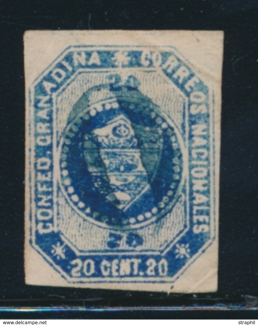 O COLOMBIE - O - N°5 - 20c Bleu - Obl Postale - TB - Colombia