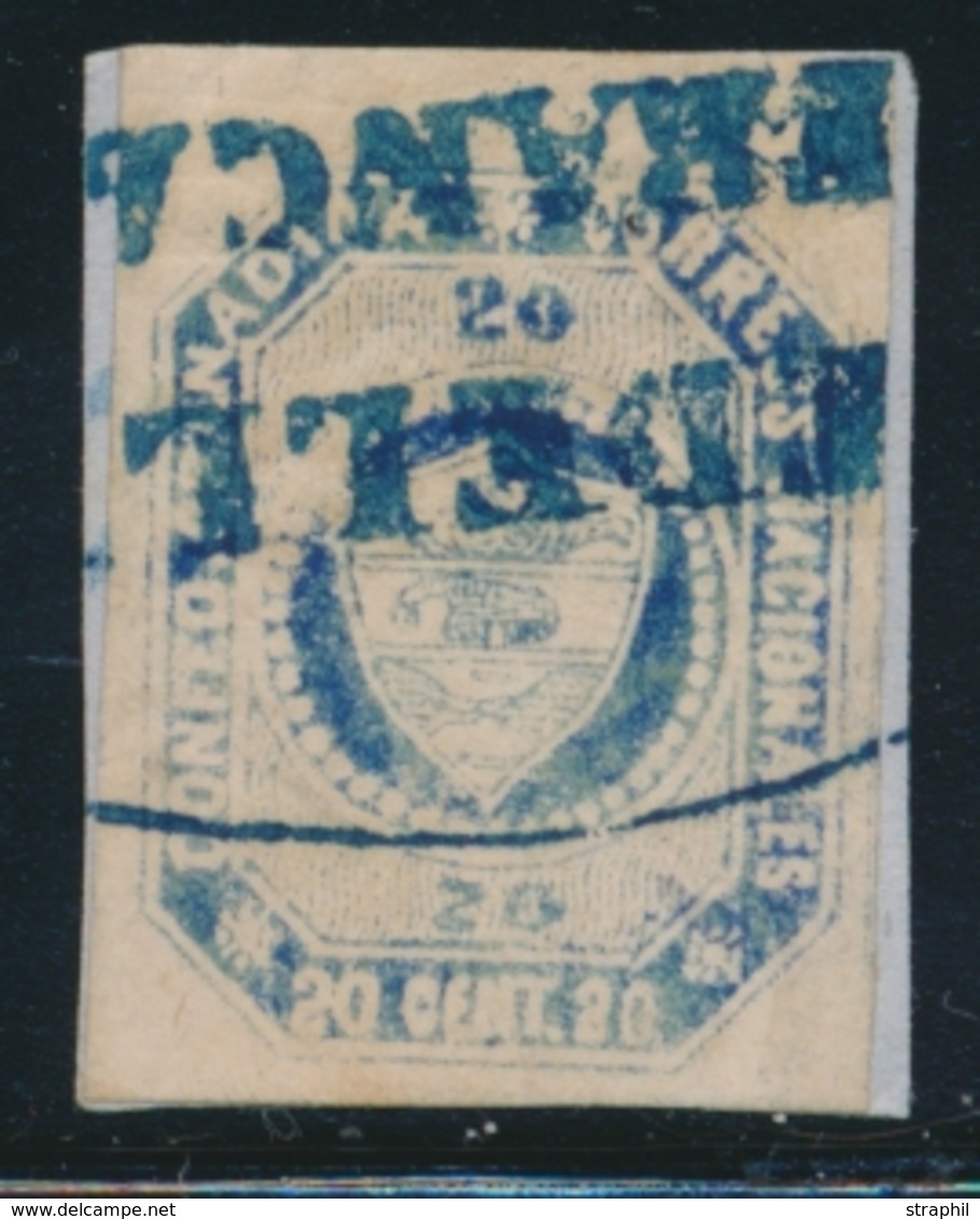 F COLOMBIE - F - N°5 - 20c Bleu - Obl Postale Bleue - TB - Colombia