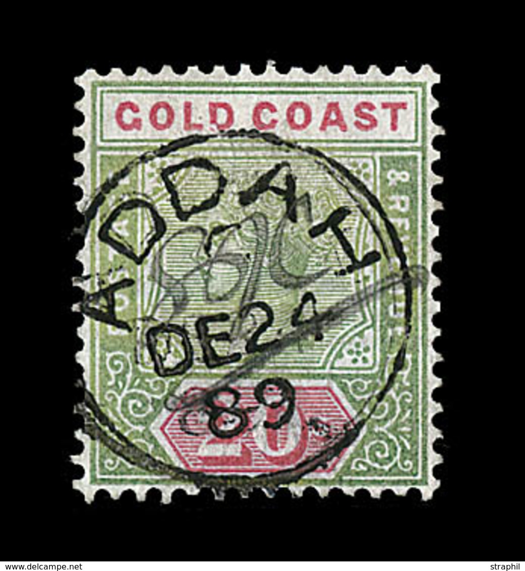 O COTE DE L'OR - O - N°34 - 20s Vert Et Rouge - Dbl Obl. Fiscale Et Postale - Rare - B - Gold Coast (...-1957)