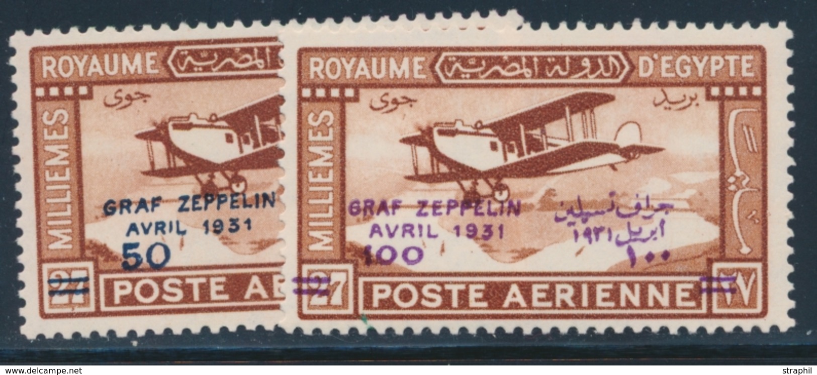 * EGYPTE / POSTE AERIENNE - * - N°3/4 - Surch. Graf Zeppelin - TB - Other & Unclassified