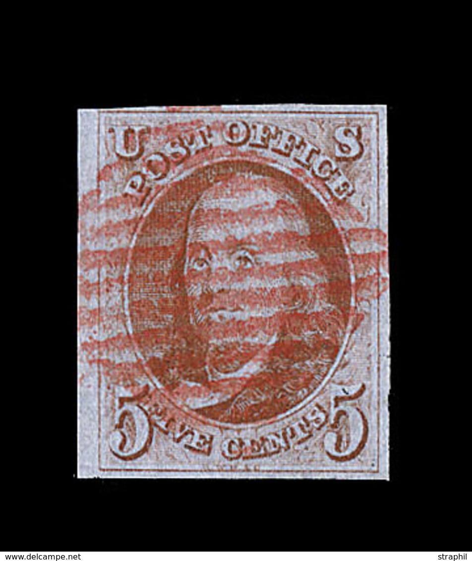 O ETATS-UNIS - O - N°1 - 5c Brun - Obl. Rouge - TB - Used Stamps