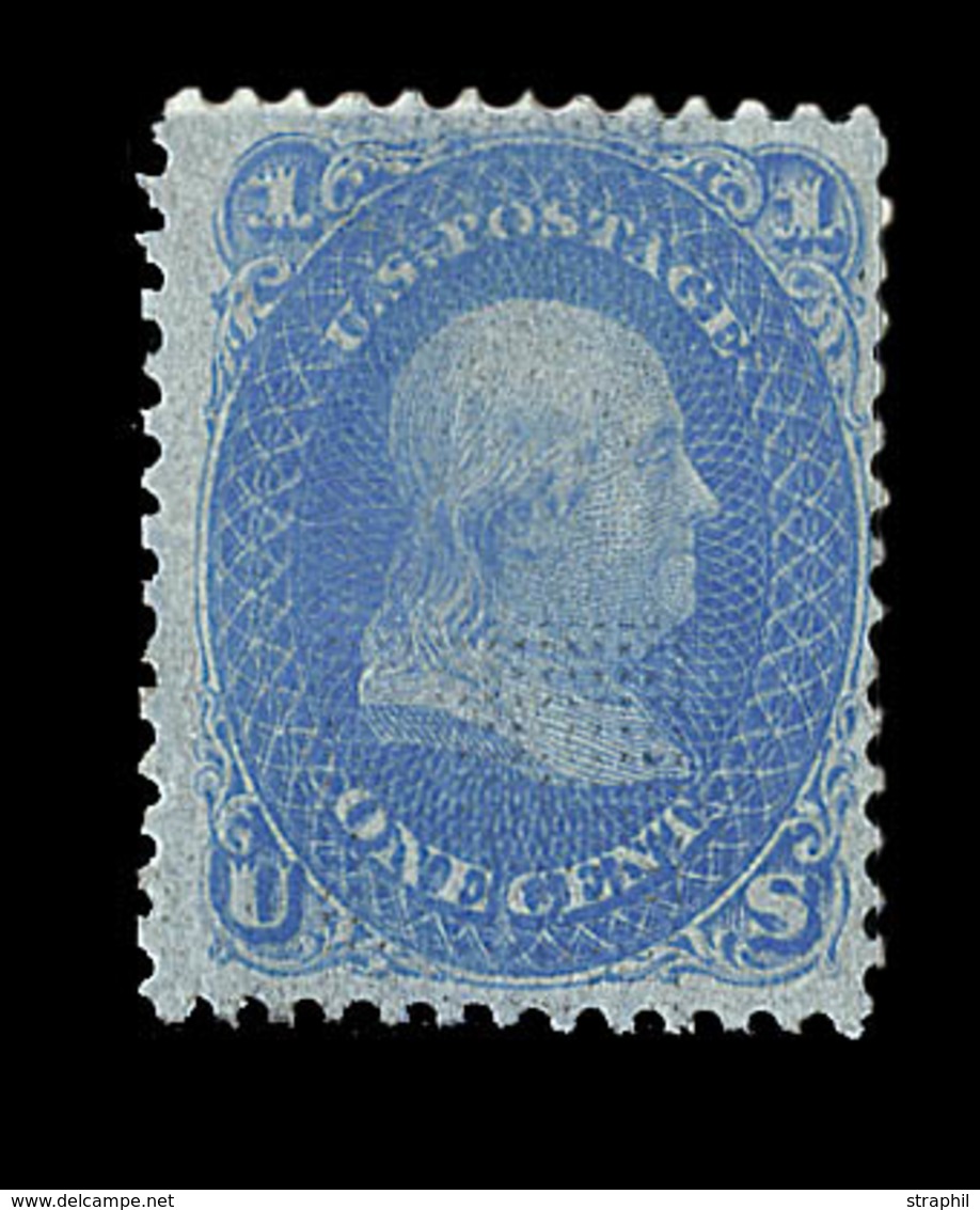 ** ETATS-UNIS  - ** - N°18b - 1c Bleu Avec Grille En Relief - TB - Used Stamps