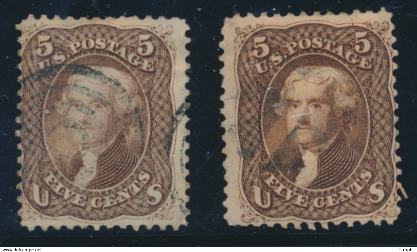 O ETATS-UNIS  - O - N°21/21a - 5c Marron Et Brun Rouge - TB - Used Stamps