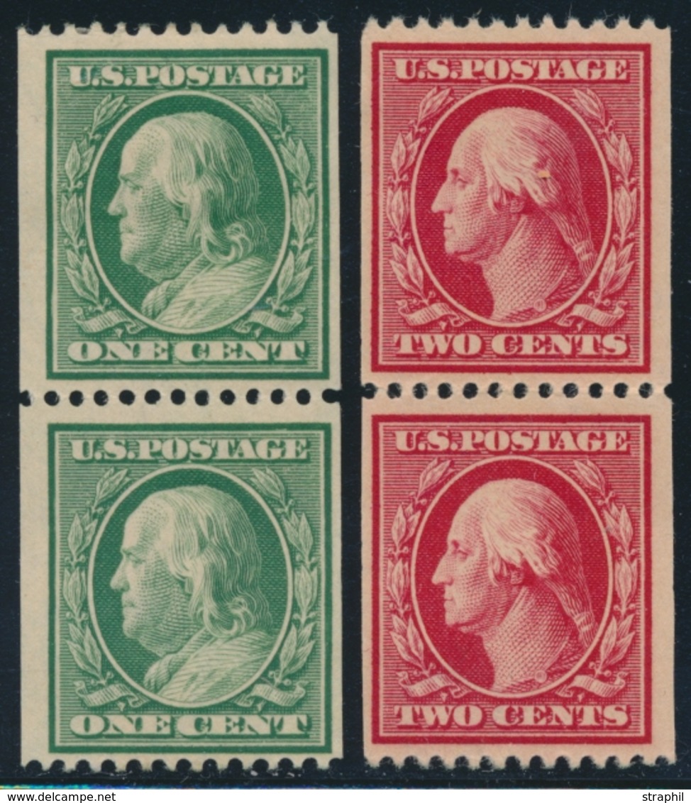 **/* ETATS-UNIS  - **/* - N°167/68 - 2 Paires Dentelé 12 Horiz. TB - Used Stamps