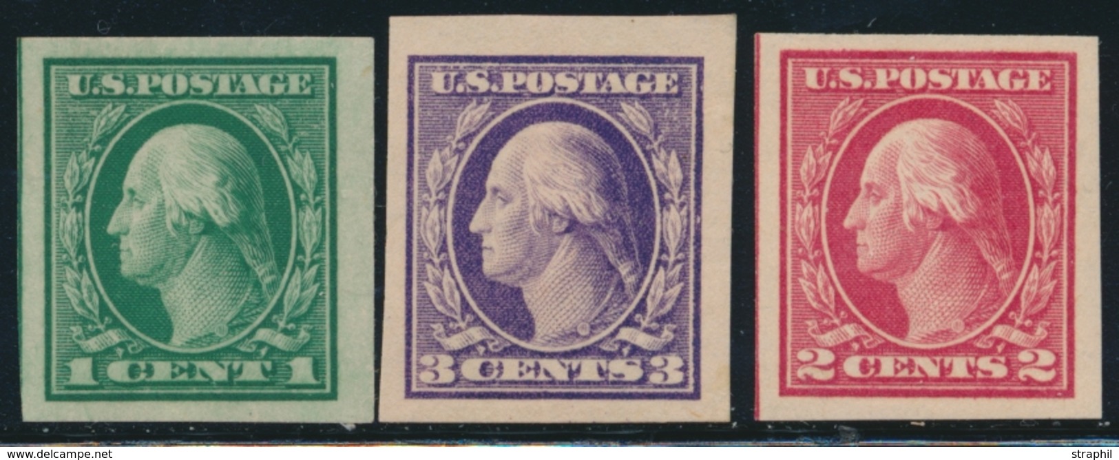** ETATS-UNIS  - ** - N°167/69D - N. Dentelés - TB - Used Stamps