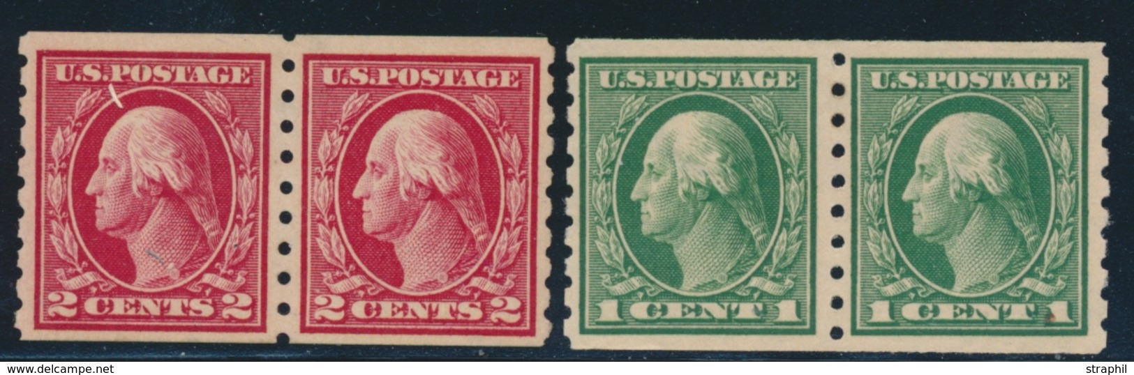 **/* ETATS-UNIS  - **/* - N°167J/68J - Dentelé 8½ Vertical - 2 Paires - TB - Used Stamps