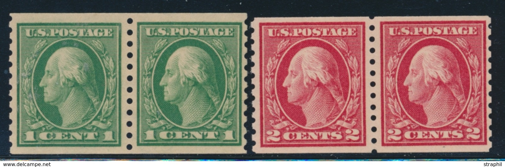 ** ETATS-UNIS  - ** - N°167L/68L - Dentelé 10 Vertical - Paire - TB - Used Stamps