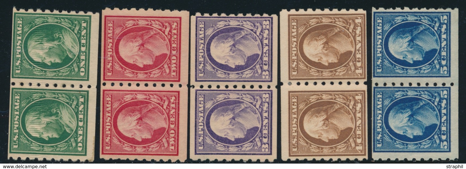 * ETATS-UNIS  - * - N°167J/71J - Dentelé 8½ Vertical - TB - Used Stamps