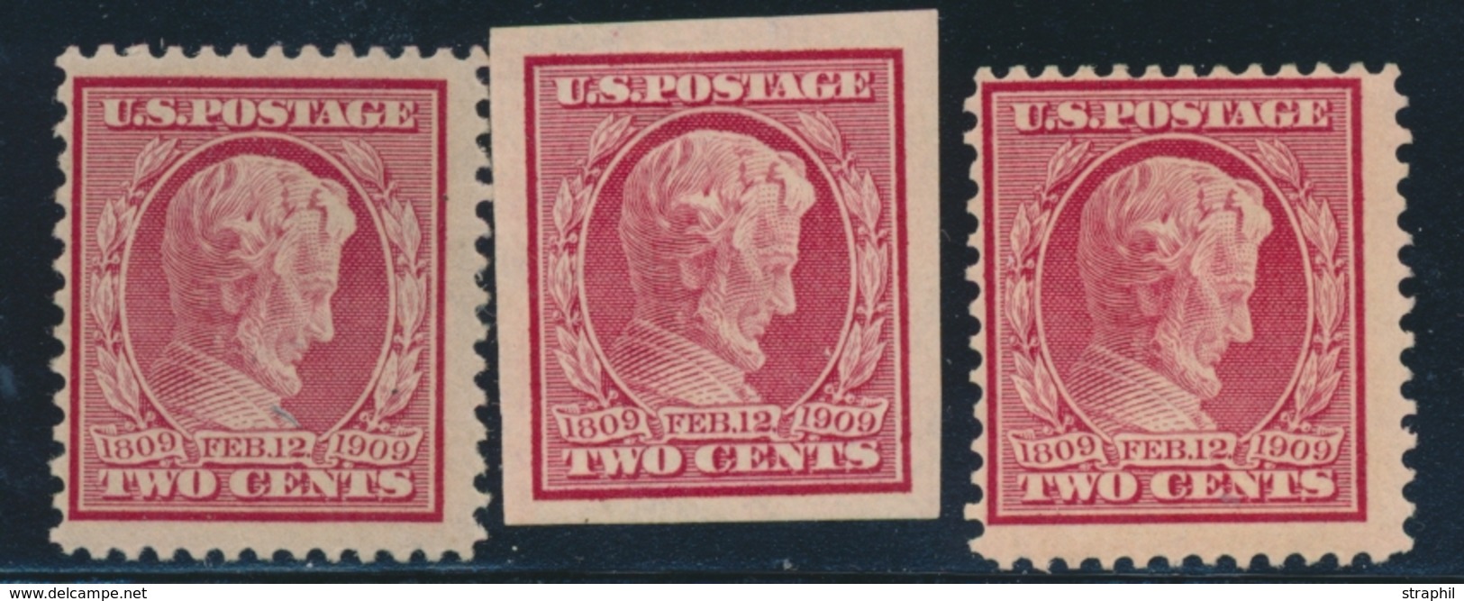 * ETATS-UNIS  - * - N°179a/b Dt Papier S/azuré - 3 Valeurs - TB - Used Stamps