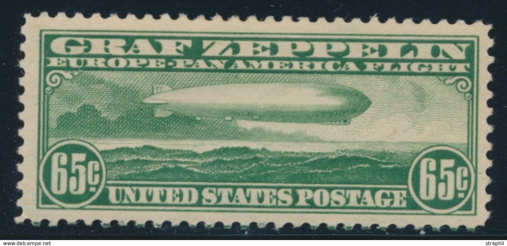 * ETATS-UNIS - POSTE AERIENNE - * - N°13 - 65c Vert - Zeppelin - TB - 1b. 1918-1940 Unused