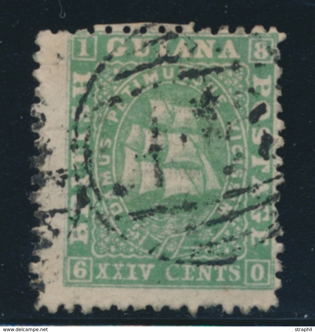 O GUYANE BRITANNIQUE  - O - N°19 - 24c Vert - TB - Guyane Britannique (...-1966)