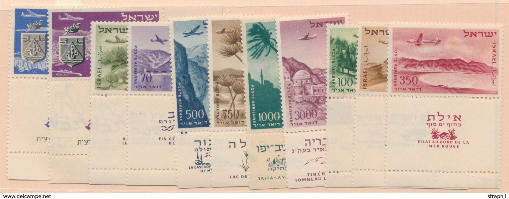 ** ISRAEL - POSTE AERIENNE - ** - N°7/17 - 11 Valeurs Avec Tabs - TB - Autres & Non Classés