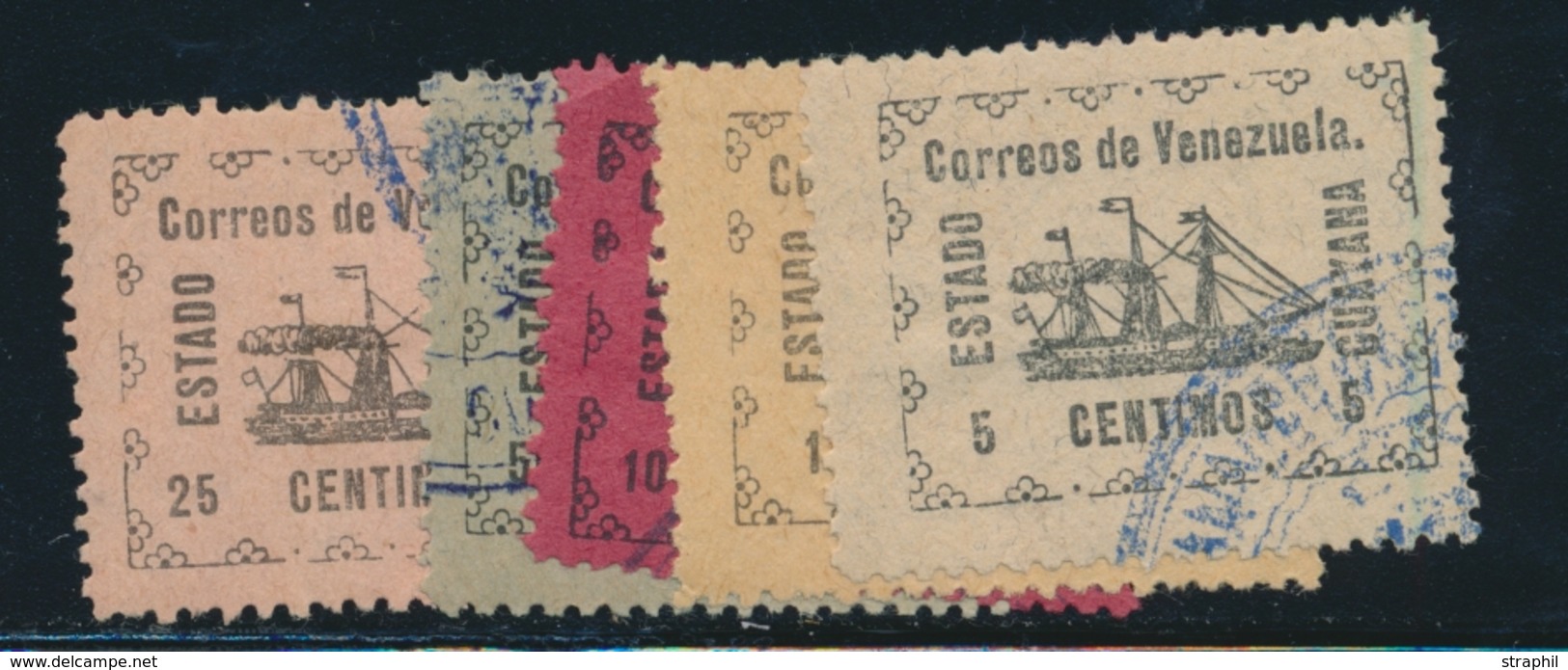 O VENEZUELA - O - PA N°87/91 - Obl Cachet De Contrôle Bleu - TB - Venezuela