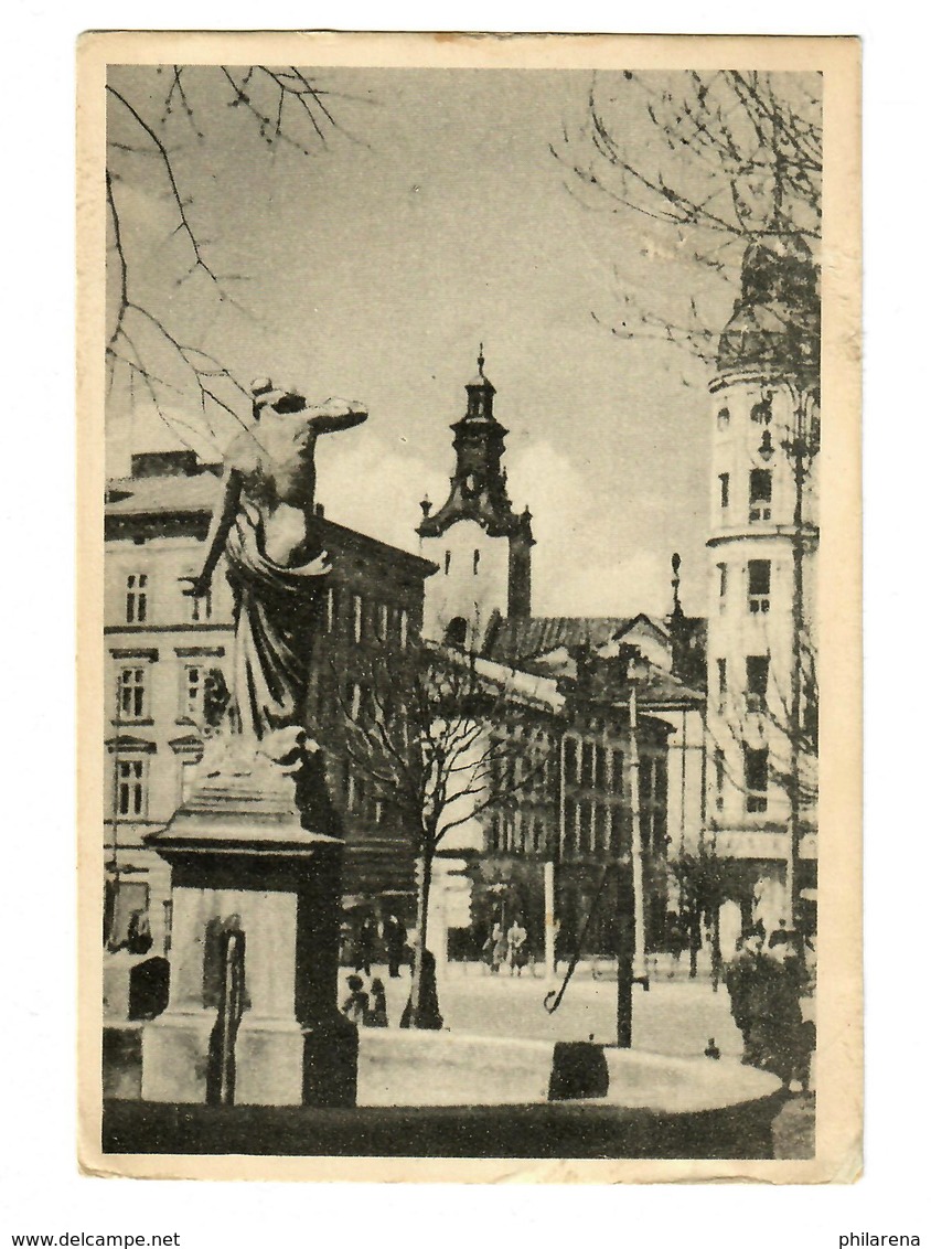 GG 1942: AK Lemberg Halitschplatz Nach Leipzig - Occupation 1938-45