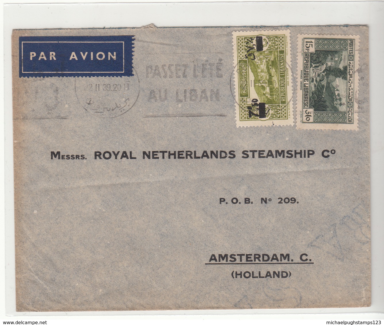 Lebanon / Airmail / Holland - Lebanon