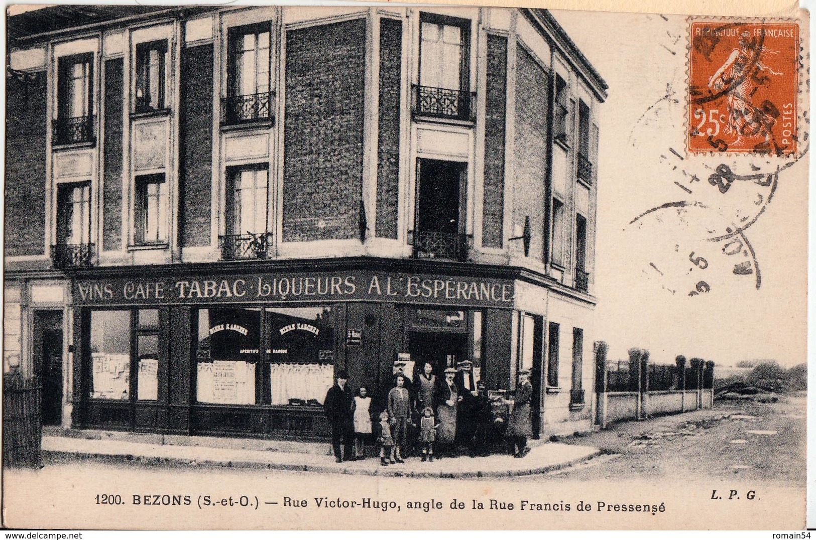 BEZONS-CAFE TABAC A L'ESPERANCE.RUE VICTOR HUGO.ANGLE DE LA RUE FRANCOIS DE PRESSENSE - Bezons