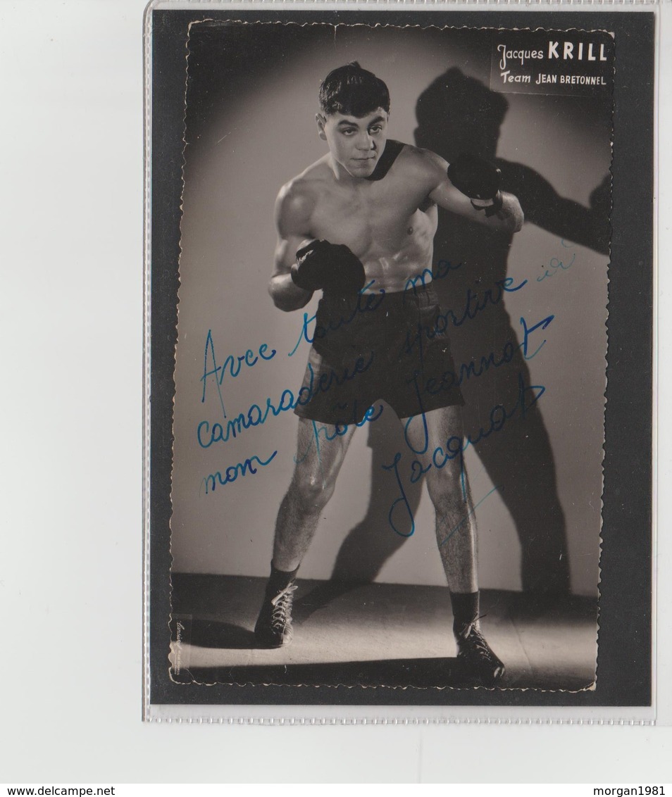 .BOXING.BOKSEN. PHOTO. .  BOXEUR JACQUES KRILL   TEAM BRETONNEL  SIGNEE. AUTOGRAPHE - Boxing