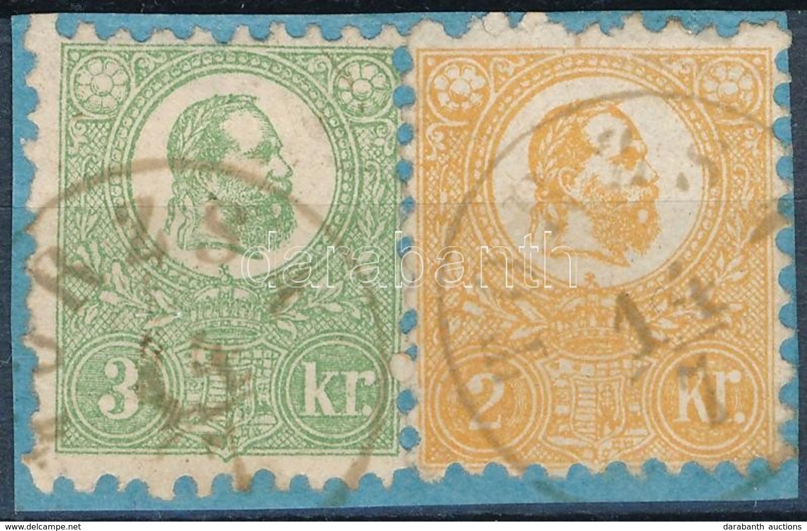 1871 Kőnyomat 2kr + 3kr Kivágáson 'TORZSA' (160.000+++) - Sonstige & Ohne Zuordnung