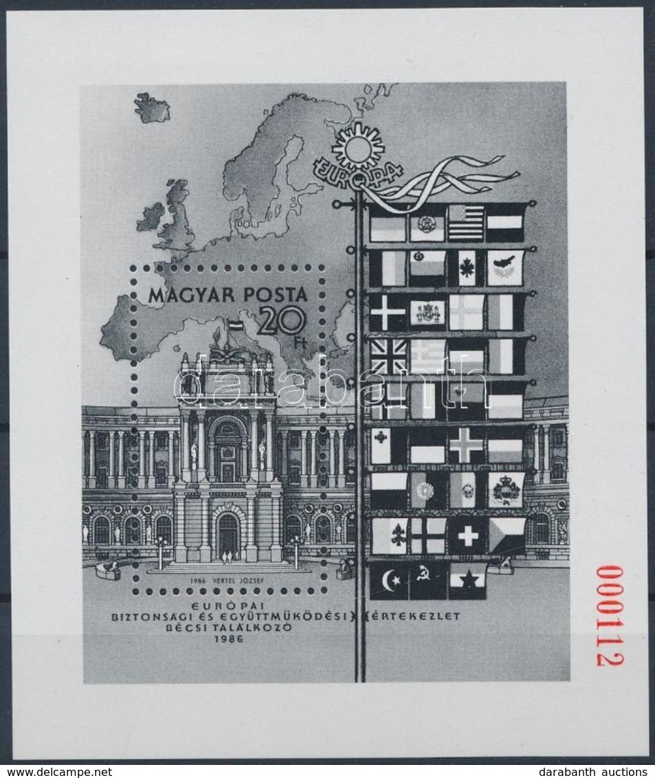 ** 1986 Európai Biztonsági és Együttműködési Értekezlet - Bécs Blokk Feketenyomat Piros Sorszámmal (45.000) - Other & Unclassified