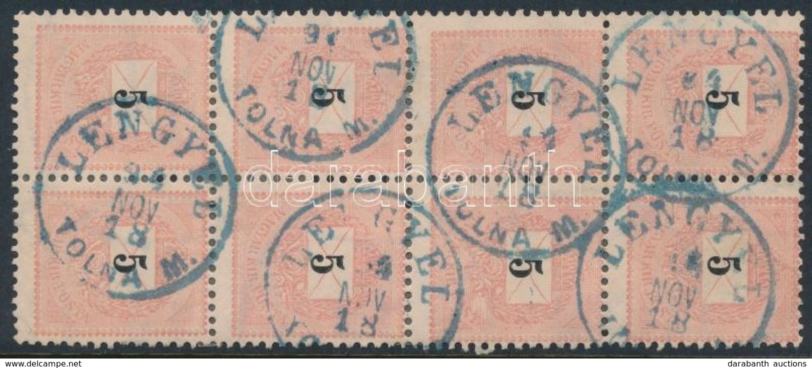 O 1889 5kr Nyolcastömb Kék 'LENGYEL TOLNA M.' (Gudlin 300 Pont) - Other & Unclassified
