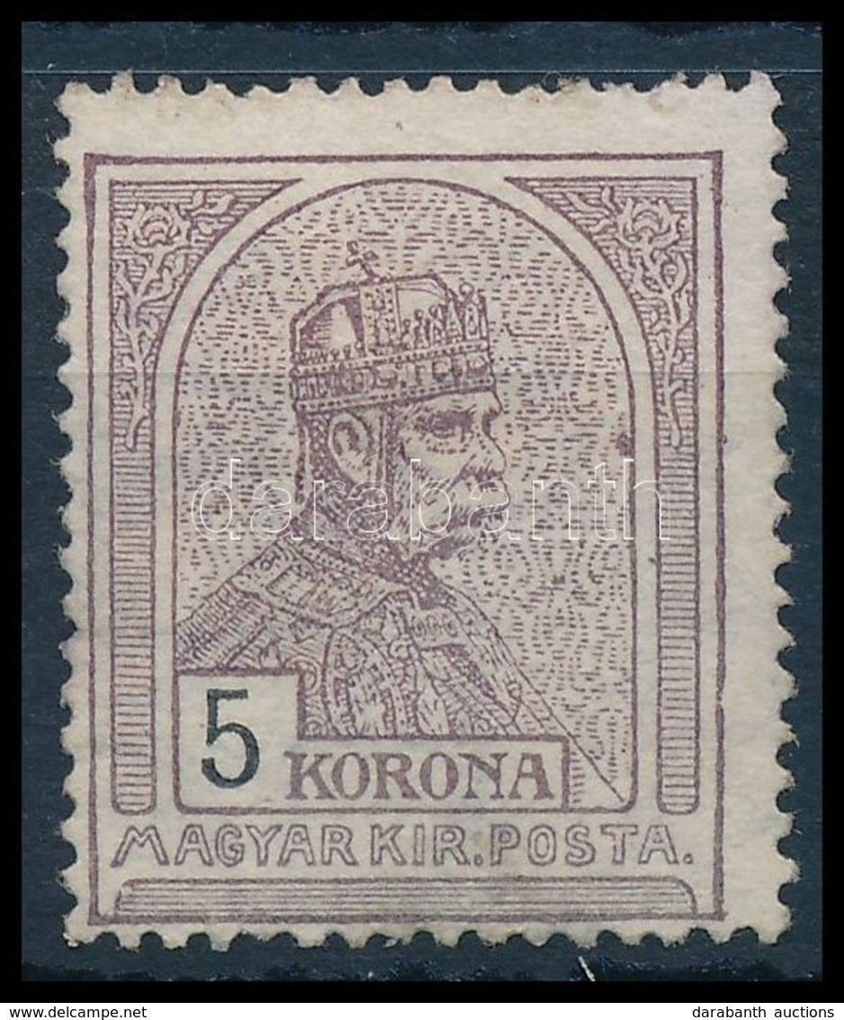 1909 Turul 5K 2. Vízjelállás újragumizott Bélyeg / Regummed (*31.000) - Other & Unclassified