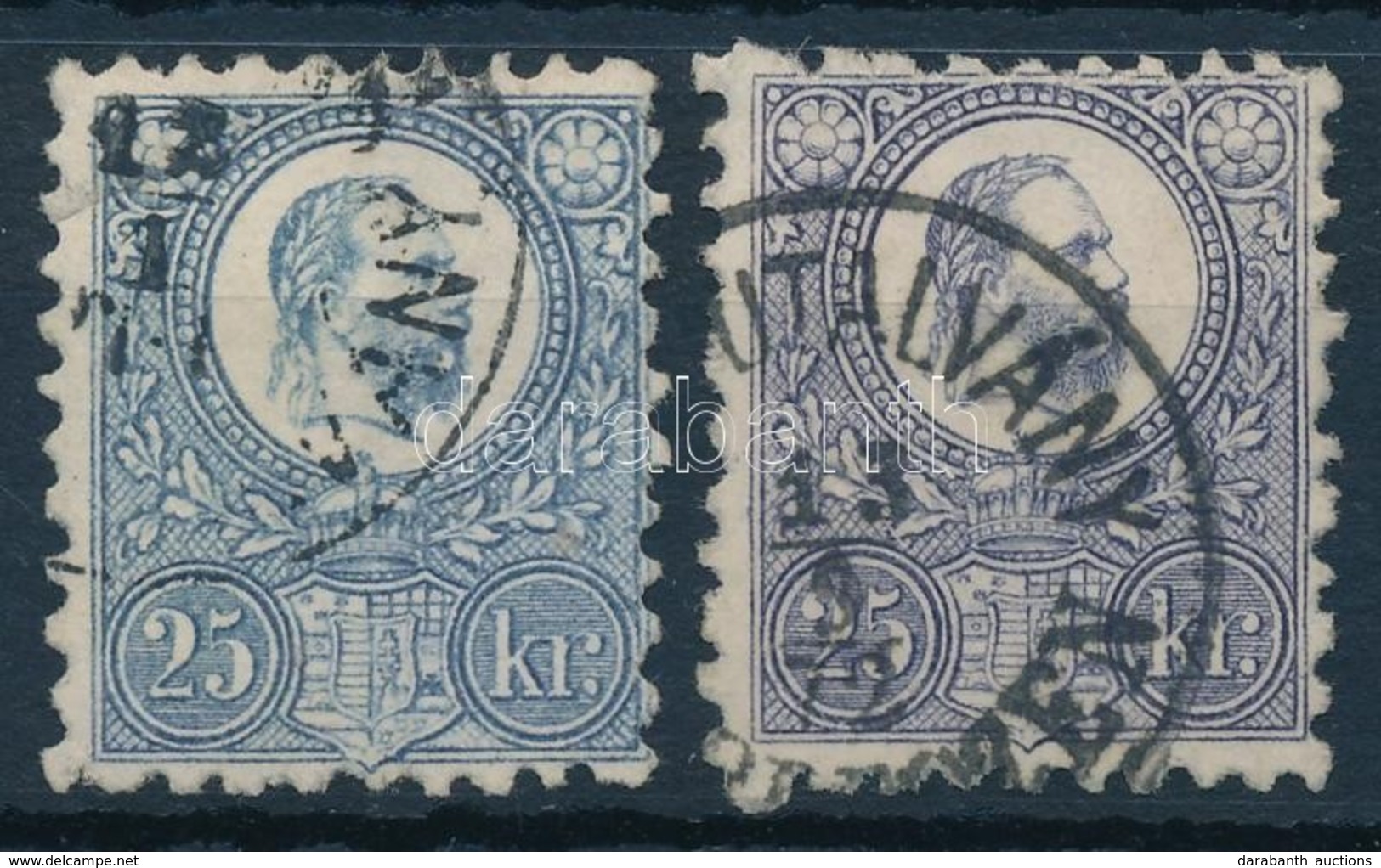 O 1871 Réznyomat 25kr Szürkésibolya + Vörösesibolya, Szép Bélyegek (16.950) - Other & Unclassified