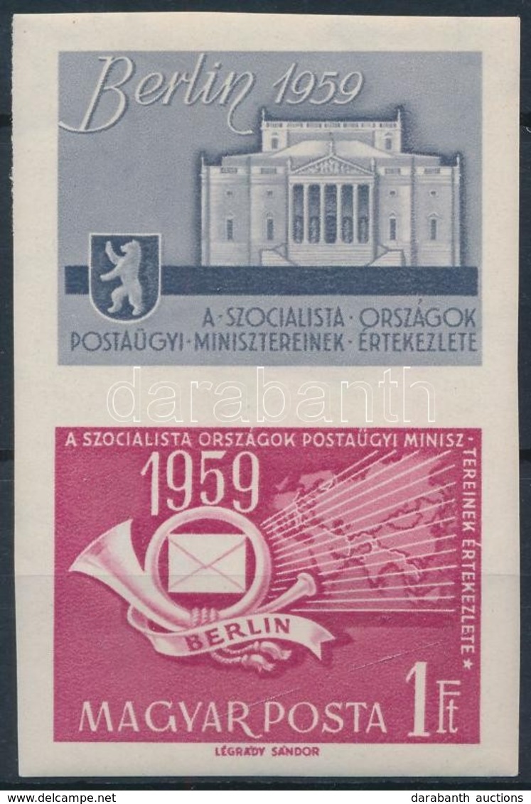 ** 1959 A Szocialista államok Közlekedésügyi Minisztereinek értekezlete (II.) - Berlin Vágott Bélyeg Felső Szelvénnyel   - Sonstige & Ohne Zuordnung