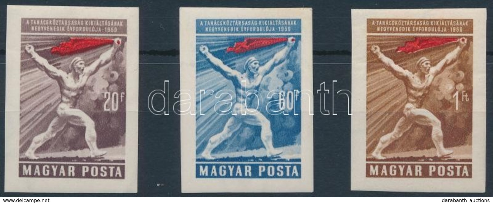 ** 1959 Magyar Tanácsköztársaság (IV.) Vágott Sor (4.000) (1Ft Törések) - Other & Unclassified
