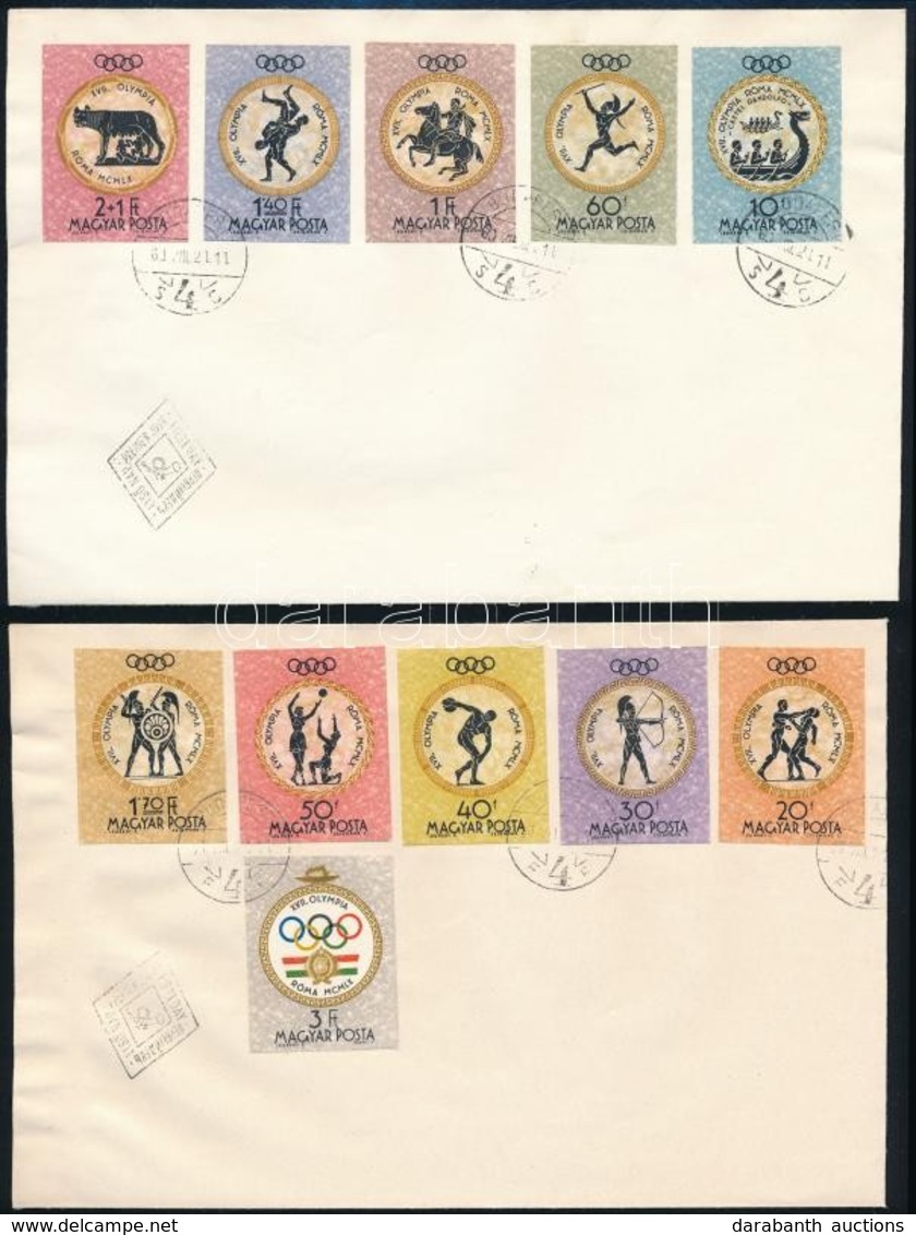 1960 Olimpia Vágott Sor 2 FDC-n (4.000) - Other & Unclassified