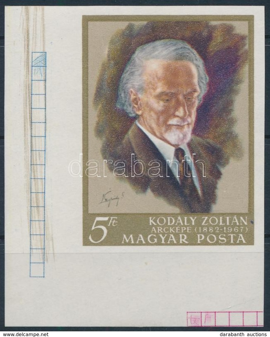 ** 1968 Kodály Zoltán (I.) ívsarki Vágott Bélyeg - Other & Unclassified