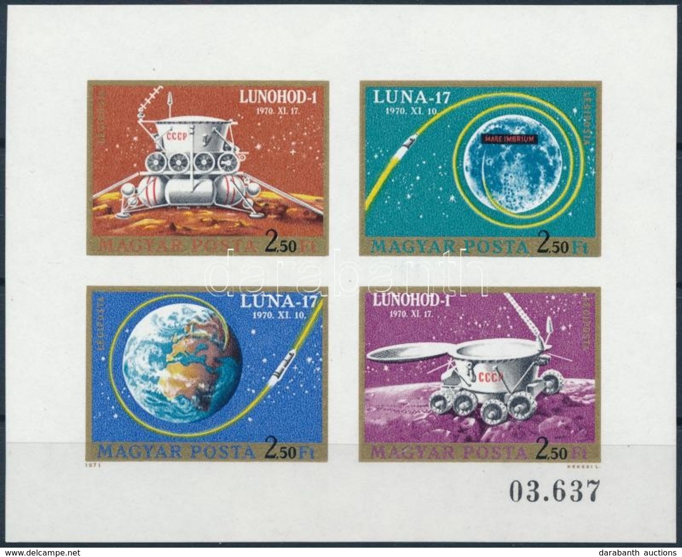 ** 1971 Luna 17- Lunohod 1 Vágott Blokk (3.500) - Other & Unclassified