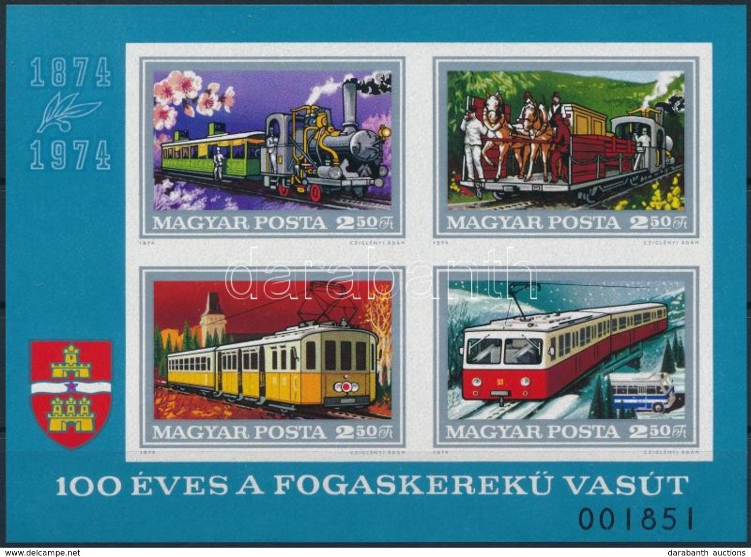 ** 1974 Fogaskerekű Vágott Blokk (6.500) - Other & Unclassified