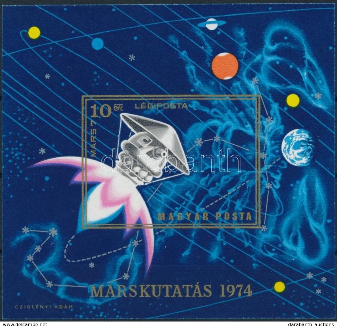 ** 1974 A Mars-kutatás Eredményei Vágott Blokk (4.000) - Other & Unclassified