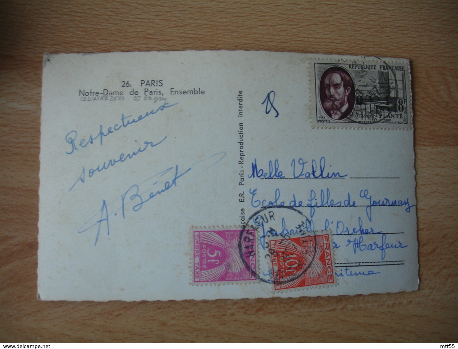 Lettre Taxee  Timbre Taxe Gerbe Gerbes 5 F Et 10 F - 1859-1959 Brieven & Documenten