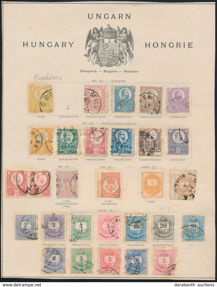 O 1871-1881 Klasszikus Gyűjteményrész, 29 Db Bélyeg Albumlapon - Sonstige & Ohne Zuordnung