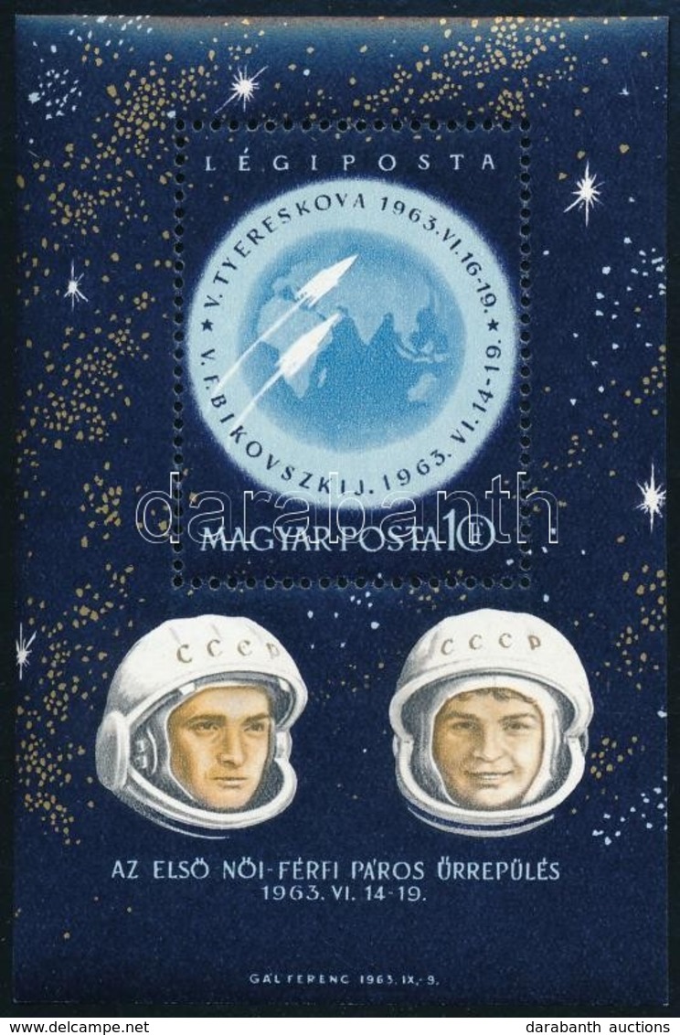 ** 1963 10 Db Páros űrrepülés Blokk (15.000) - Sonstige & Ohne Zuordnung