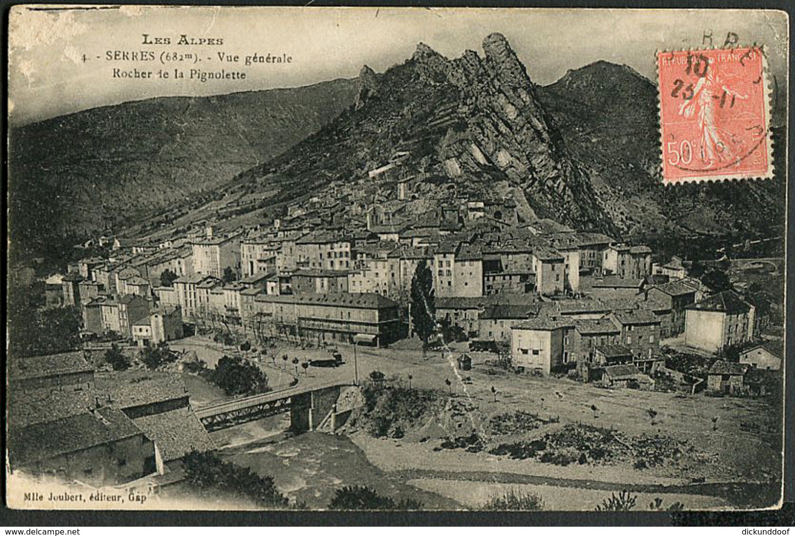 CP 05 Serres - Vue Générale, Rocher De La Pignole 1927 - Autres & Non Classés