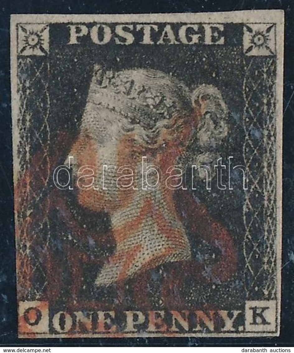 O 1840 Black Penny Mi 1 Jó Minőségű Bélyeg Szép Piros Máltai Kereszt Bélyegzéssel Ajándék Tokban - Andere & Zonder Classificatie